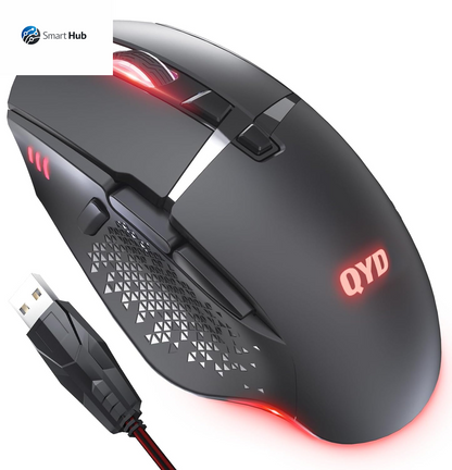 Gaming Mouse Wired 7200 DPI Adjustable Gaming Mice USB RGB Mouse for Big Hands, 8 Programmable PC Mice, Ergonomic Gamer Mouse for Gaming Laptop Desktop Computer PC with 1.67M Braided Cable