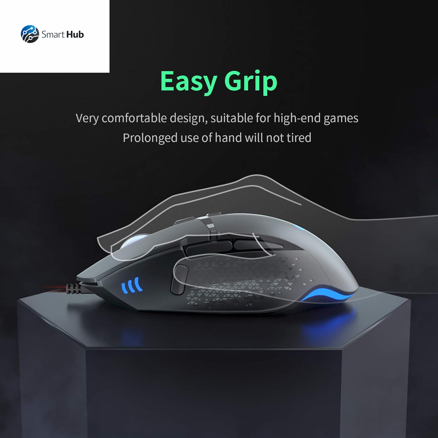 Gaming Mouse Wired 7200 DPI Adjustable Gaming Mice USB RGB Mouse for Big Hands, 8 Programmable PC Mice, Ergonomic Gamer Mouse for Gaming Laptop Desktop Computer PC with 1.67M Braided Cable