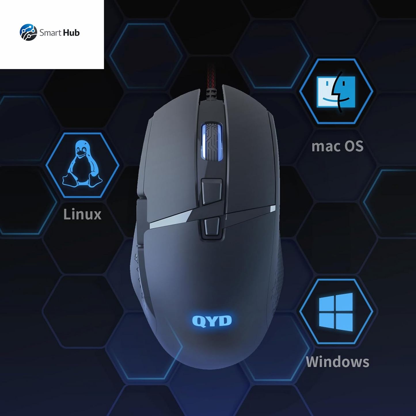 Gaming Mouse Wired 7200 DPI Adjustable Gaming Mice USB RGB Mouse for Big Hands, 8 Programmable PC Mice, Ergonomic Gamer Mouse for Gaming Laptop Desktop Computer PC with 1.67M Braided Cable