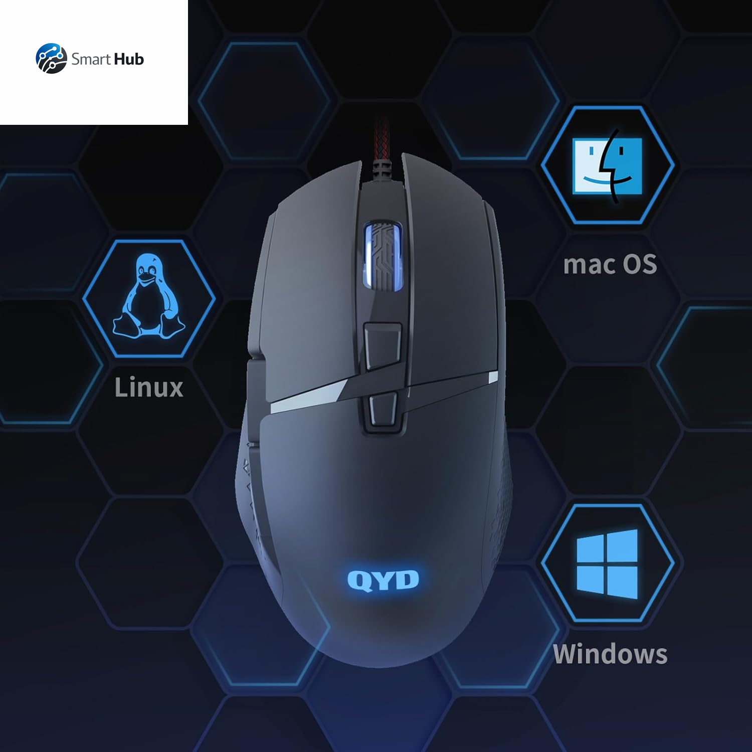 Gaming Mouse Wired 7200 DPI Adjustable Gaming Mice USB RGB Mouse for Big Hands, 8 Programmable PC Mice, Ergonomic Gamer Mouse for Gaming Laptop Desktop Computer PC with 1.67M Braided Cable