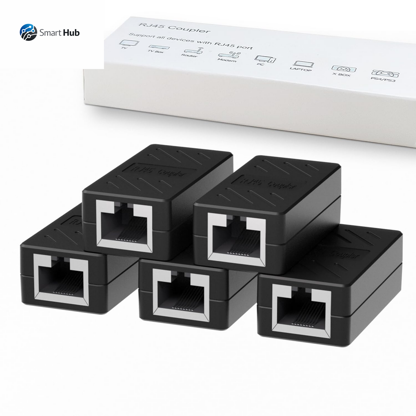 RJ45 Coupler, Ethernet Extender for Cat7/Cat6/Cat5E/Cat5 Female to Female Ethernet Coupler Connector (5, Blue)