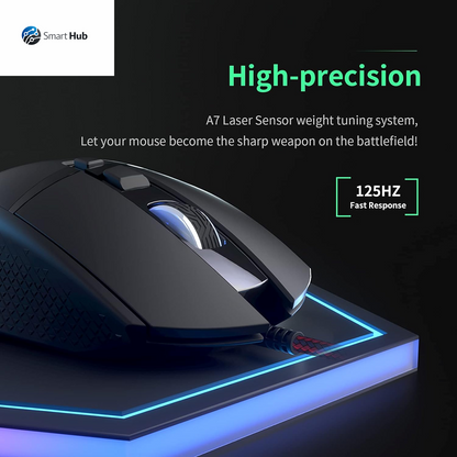Gaming Mouse Wired 7200 DPI Adjustable Gaming Mice USB RGB Mouse for Big Hands, 8 Programmable PC Mice, Ergonomic Gamer Mouse for Gaming Laptop Desktop Computer PC with 1.67M Braided Cable