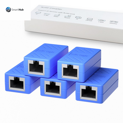 RJ45 Coupler, Ethernet Extender for Cat7/Cat6/Cat5E/Cat5 Female to Female Ethernet Coupler Connector (5, Blue)