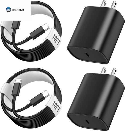 Phone 17 16 15 Charger Fast Charging, 10 FT Long USB C Charger Cord with 20W Type C Fast Phone Charging Block Forphone 17/17 Pro/17 Pro Max/Air/Phone 16 15 Pro Max Plus, Ipad, Android,Black