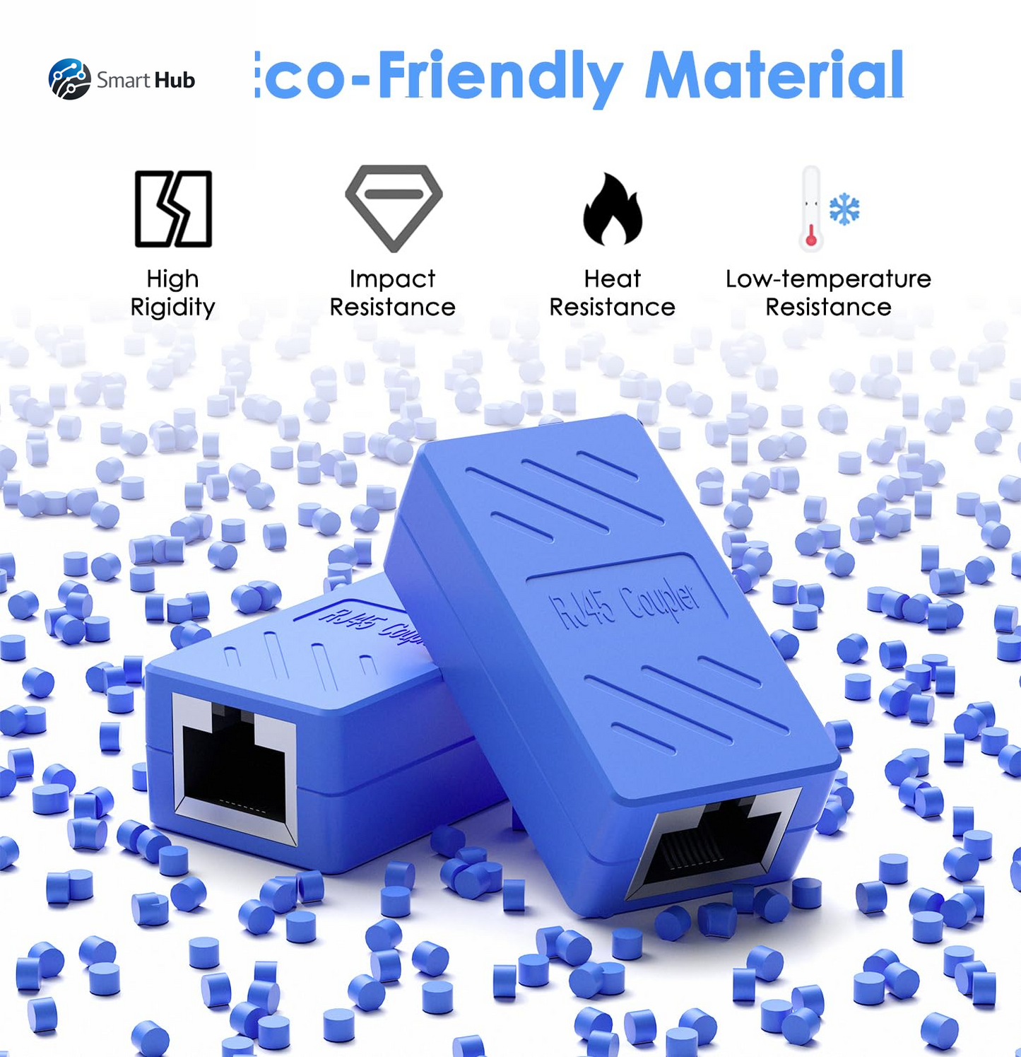 RJ45 Coupler, Ethernet Extender for Cat7/Cat6/Cat5E/Cat5 Female to Female Ethernet Coupler Connector (5, Blue)