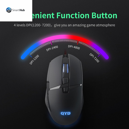 Gaming Mouse Wired 7200 DPI Adjustable Gaming Mice USB RGB Mouse for Big Hands, 8 Programmable PC Mice, Ergonomic Gamer Mouse for Gaming Laptop Desktop Computer PC with 1.67M Braided Cable