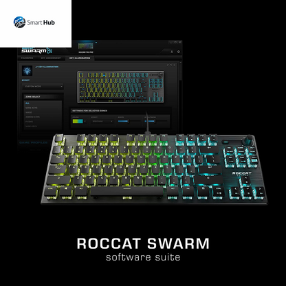 Vulcan TKL Mechanical PC Tactile Gaming Keyboard, Compact, Tenkeyless, Titan Switch Optical, RGB AIMO Lighting, Anodized Aluminum Top Plate, Detachable USB-C Cable, Low Profile Design, Black