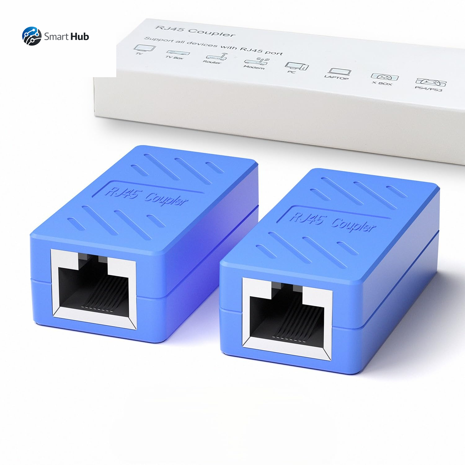 RJ45 Coupler, Ethernet Extender for Cat7/Cat6/Cat5E/Cat5 Female to Female Ethernet Coupler Connector (5, Blue)