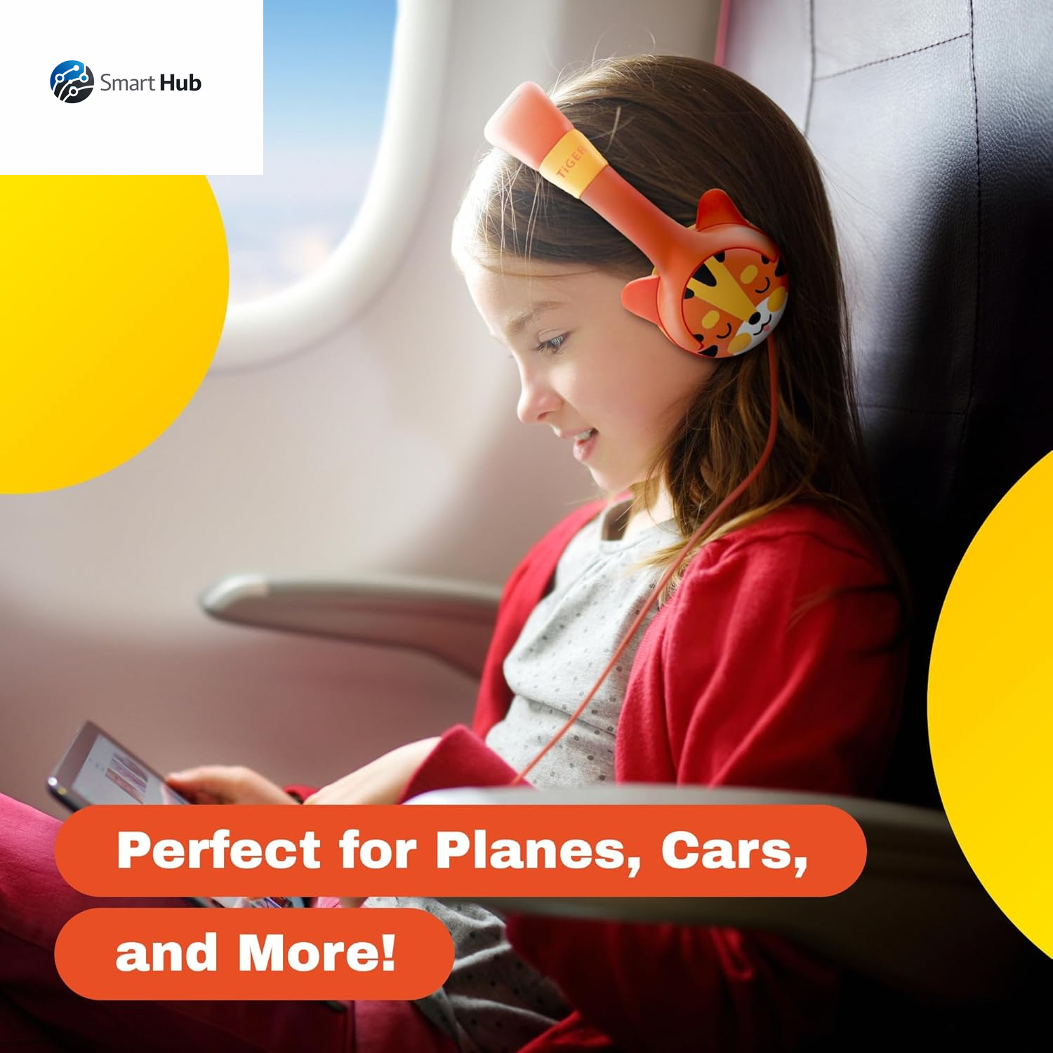 Wired Toddler Headphones for 1-7 Years Old — 85Db Volume Limited Baby Headphones for Plane and Car Travel — Children Headset for Airplane, Ipad and Tablet, Kids Headphone with Cord for Children