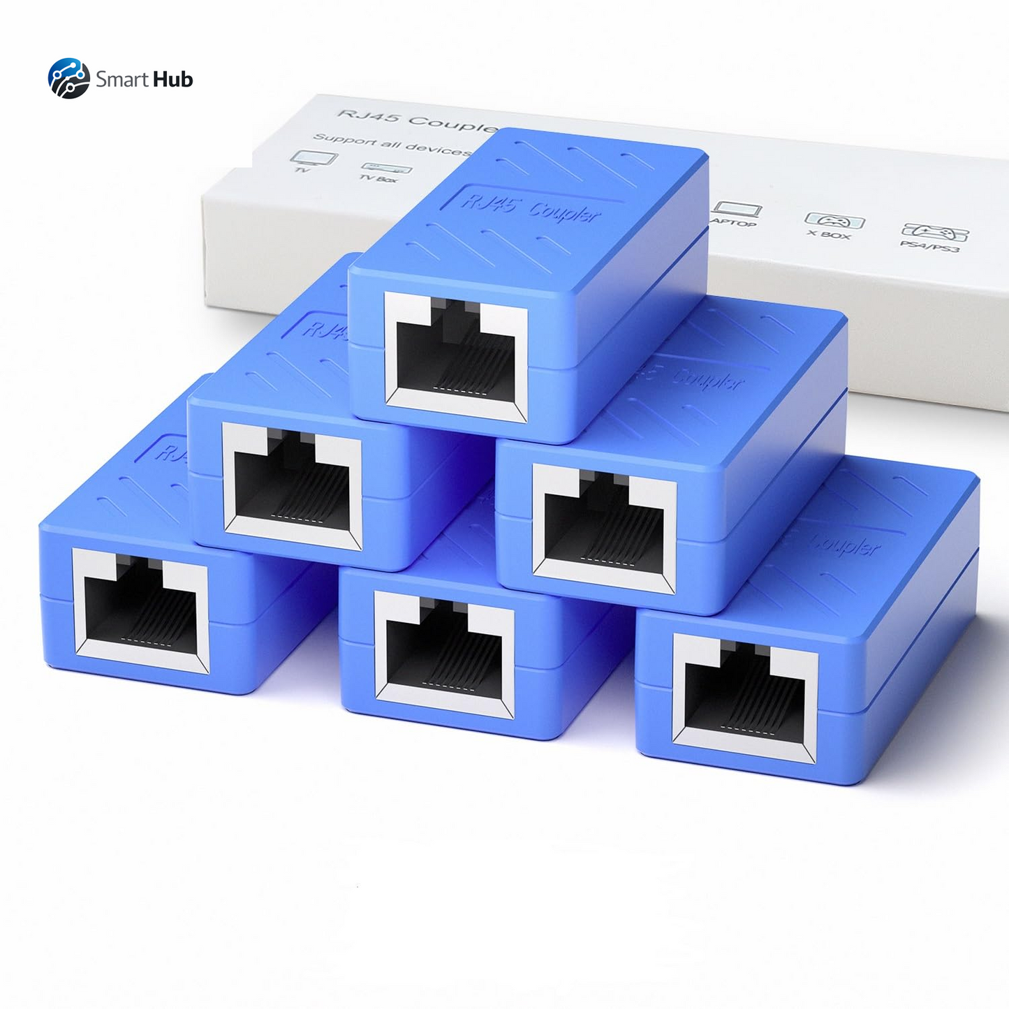 RJ45 Coupler, Ethernet Extender for Cat7/Cat6/Cat5E/Cat5 Female to Female Ethernet Coupler Connector (5, Blue)