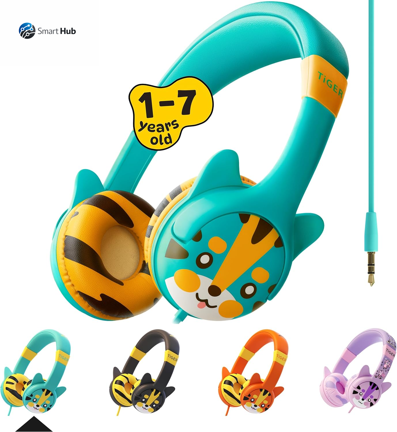 Wired Toddler Headphones for 1-7 Years Old — 85Db Volume Limited Baby Headphones for Plane and Car Travel — Children Headset for Airplane, Ipad and Tablet, Kids Headphone with Cord for Children