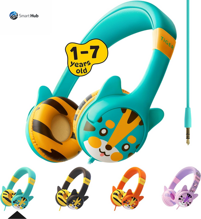 Wired Toddler Headphones for 1-7 Years Old — 85Db Volume Limited Baby Headphones for Plane and Car Travel — Children Headset for Airplane, Ipad and Tablet, Kids Headphone with Cord for Children