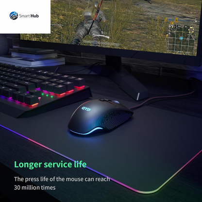 Gaming Mouse Wired 7200 DPI Adjustable Gaming Mice USB RGB Mouse for Big Hands, 8 Programmable PC Mice, Ergonomic Gamer Mouse for Gaming Laptop Desktop Computer PC with 1.67M Braided Cable