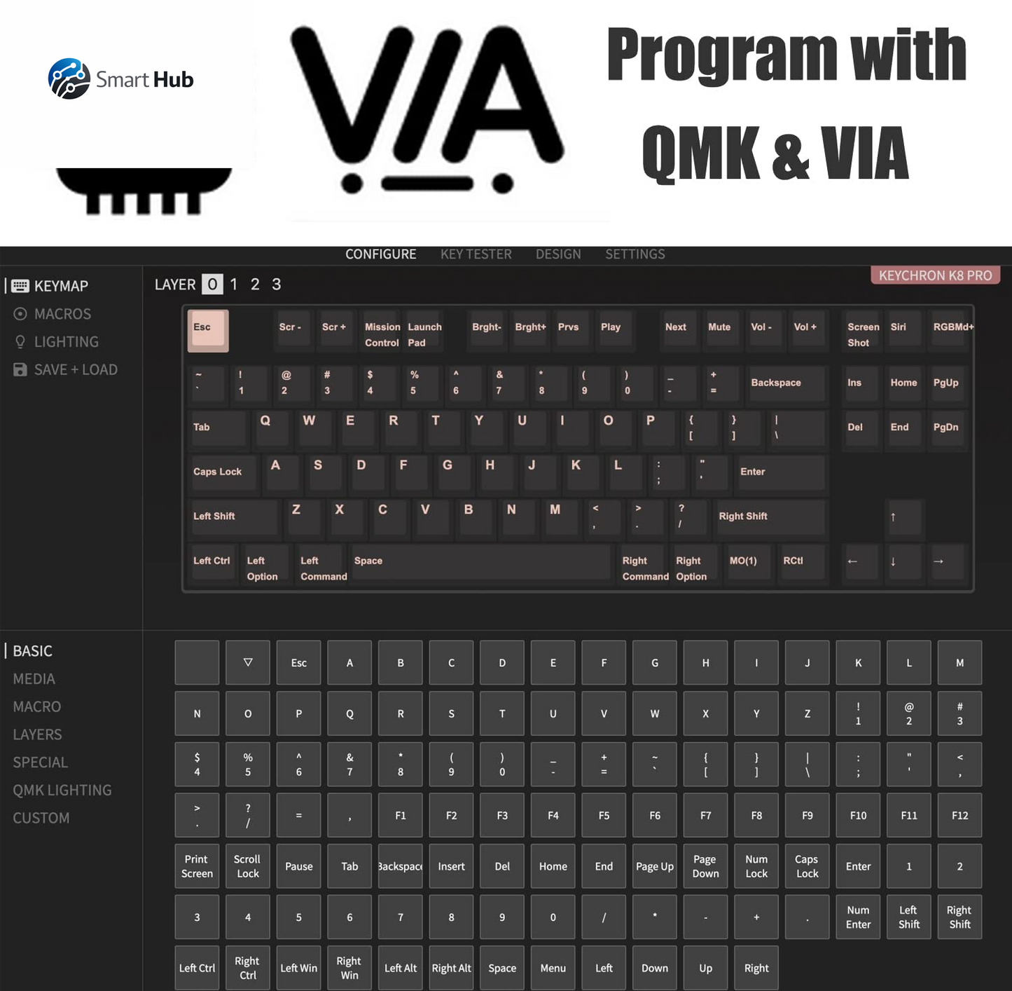 K8 Pro QMK/VIA Wireless Mechanical Keyboard, Hot-Swappable TKL Custom Programmable Macro Wired Keyboard with Gateron G Pro Brown Switch, RGB Backlit, PBT Keycaps for Mac Windows Linux