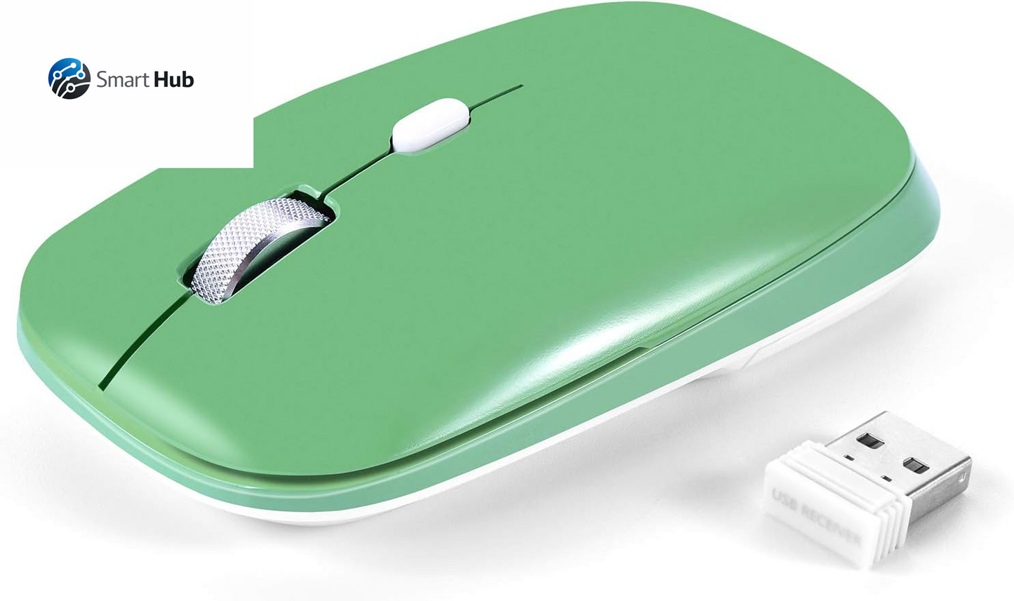 Wireless Flat Mouse, 2.4G Optical Mouse for Laptop, PC, Chromebook, Notebook, Especially Designed for Computer Bags (Pink)