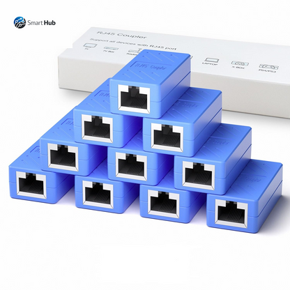 RJ45 Coupler, Ethernet Extender for Cat7/Cat6/Cat5E/Cat5 Female to Female Ethernet Coupler Connector (5, Blue)