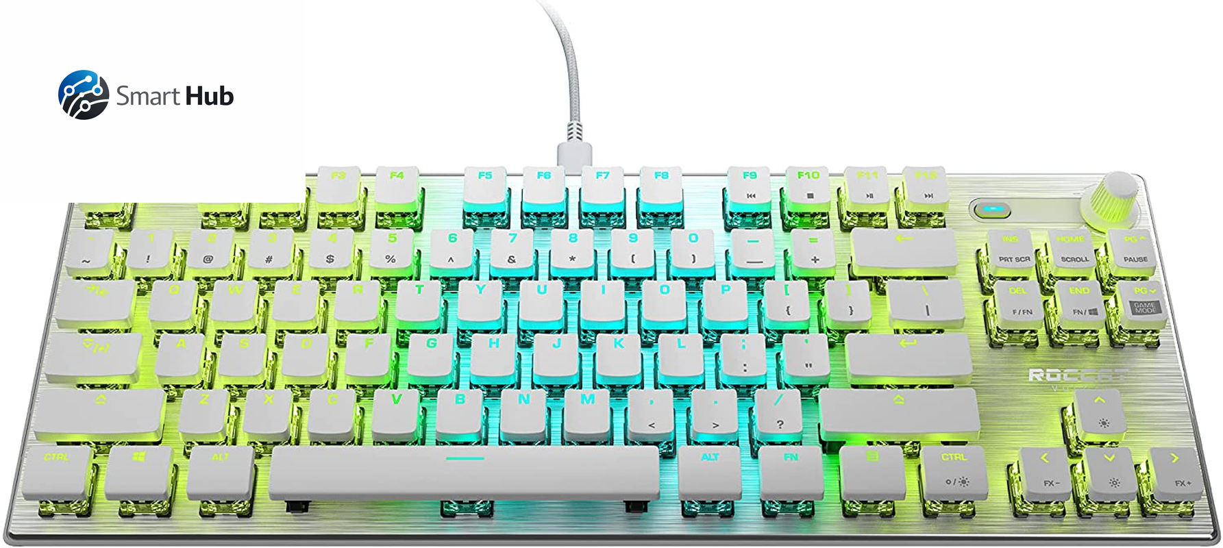 Vulcan TKL Mechanical PC Tactile Gaming Keyboard, Compact, Tenkeyless, Titan Switch Optical, RGB AIMO Lighting, Anodized Aluminum Top Plate, Detachable USB-C Cable, Low Profile Design, Black