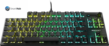 Vulcan TKL Mechanical PC Tactile Gaming Keyboard, Compact, Tenkeyless, Titan Switch Optical, RGB AIMO Lighting, Anodized Aluminum Top Plate, Detachable USB-C Cable, Low Profile Design, Black